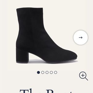 Margaux Classic Ankle boots, black suede, size 7.5 (38M).